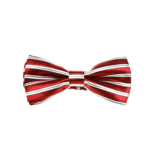 Noeud Papillon Enfant Grenat Rayures Blanches