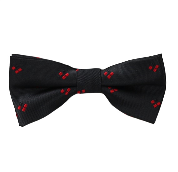 Noeud Papillon Enfant Noir Design Rouge