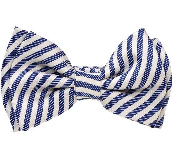 Noeud Papillon Enfant Rayures Bleu Marine et Blanc
