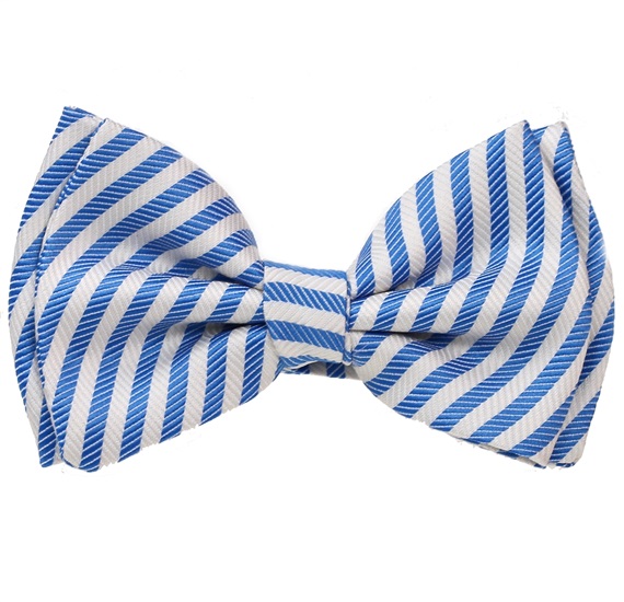 Noeud Papillon Enfant Rayures Bleues et Blanches