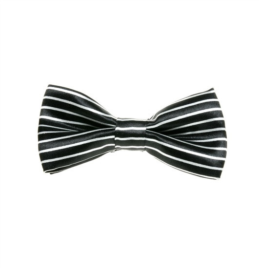 Noeud Papillon Enfant Rayures Blanches et Noires