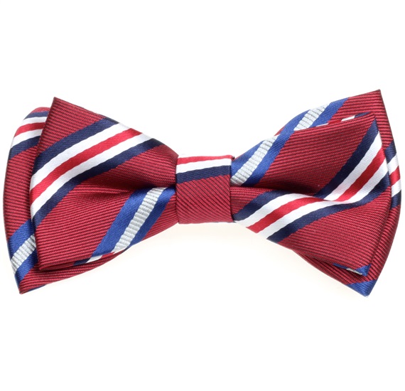 Noeud Papillon Enfant Rayures Bordeaux