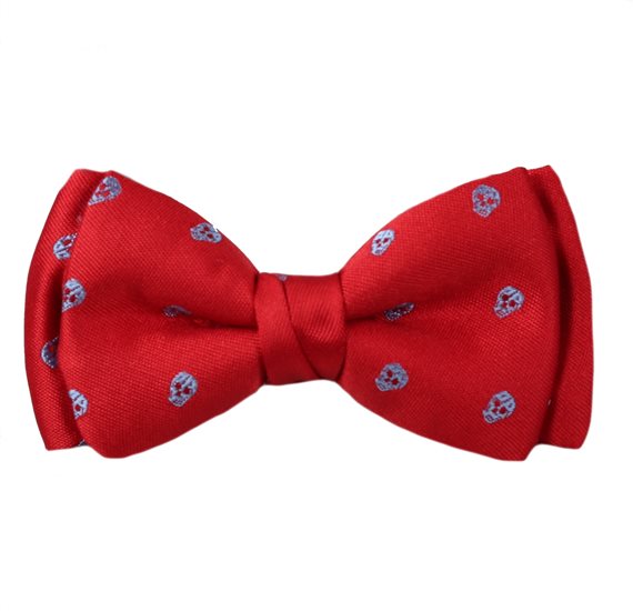 Noeud Papillon Enfant Rouge Têtes de Mort