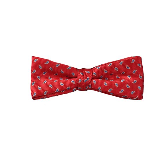 Papillon Enfant Rouge Paisley Bleu