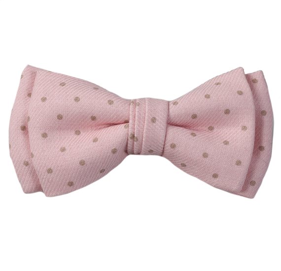 Noeud Papillon Enfant Rose à Pois Camel