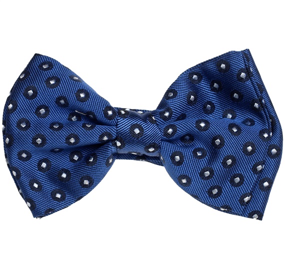 Noeud Papillon Enfant en Soie Bleue à Pois Blancs