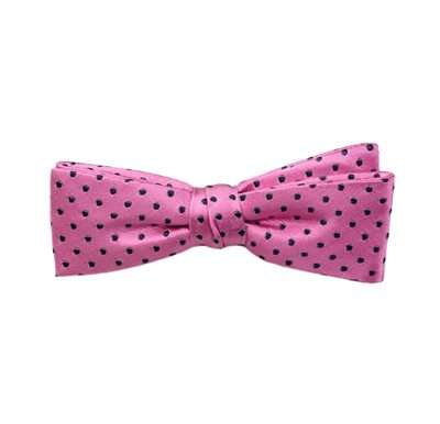 Noeud Papillon Enfant Soie Rose à Pois