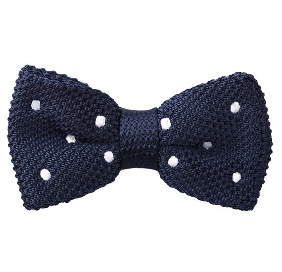 Noeud Papillon Pois Bleu Points Blancs