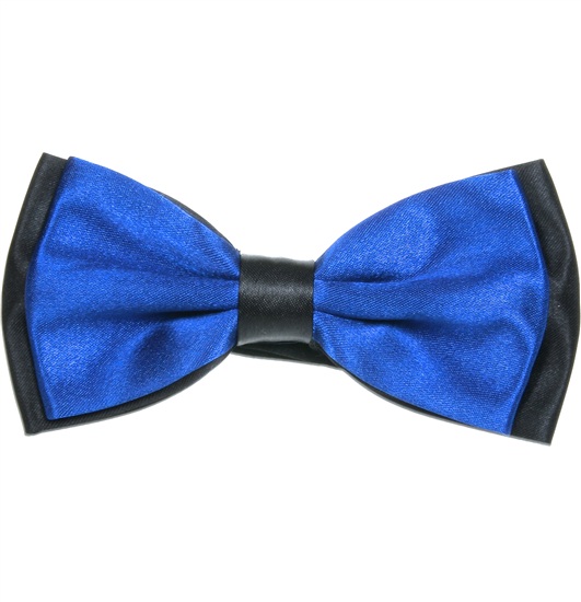 Noeud Papillon en Satin Bicolore Noir et Bleu Canard