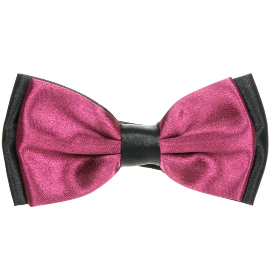 Noeud Papillon en Satin Bicolore Noir et Bordeaux