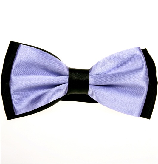 Noeud Papillon en Satin Bicolore Noir et Mauve