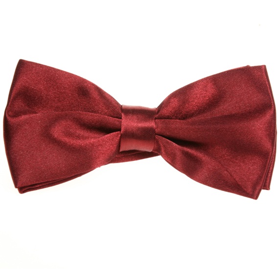 Noeud Papillon en Satin Grenat