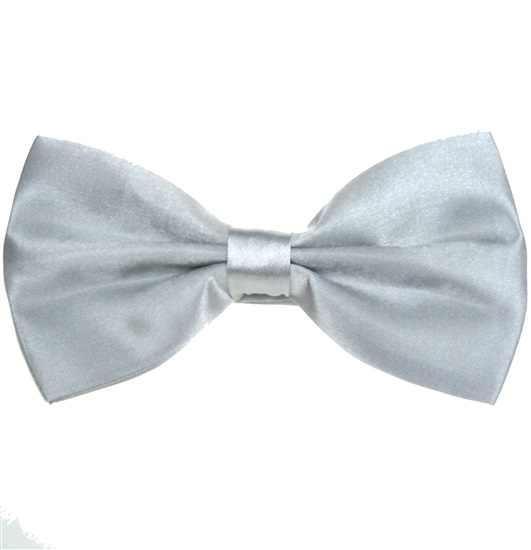 Noeud Papillon en Satin Gris Clair