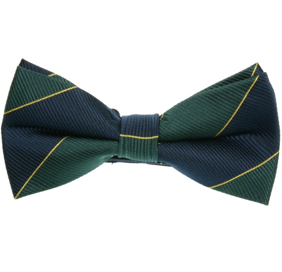 Noeud Papillon Rayures Bleu Marine et Vert Foncé