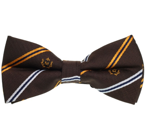 Noeud Papillon Rayures Marron et Jaune