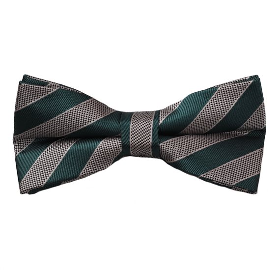 Noeud Papillon Rayures Vertes et Sable