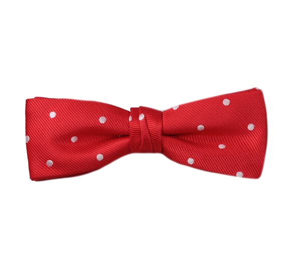 Noeud Papillon Rouge à Pois Blancs