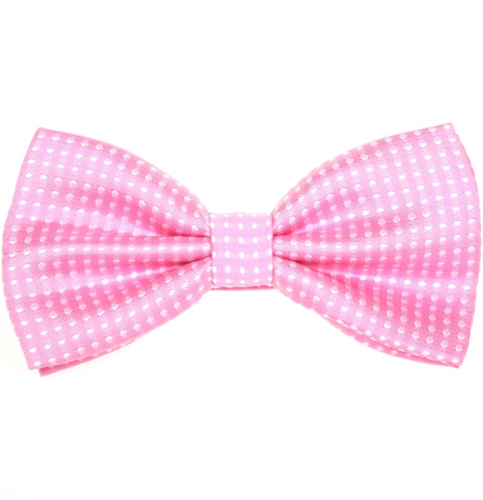 Noeud Papillon Rose à Pois Blancs