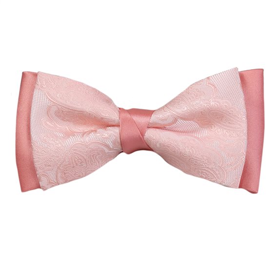 Noeud Papillon Rose Saumon Cachemire