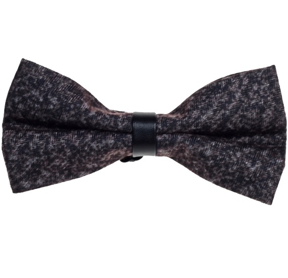 Noeud Papillon en Tissu Chiné Taupe Foncé