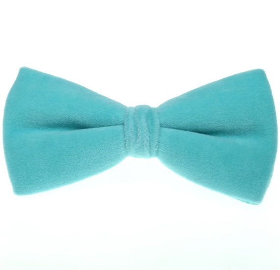 Noeud Papillon Velours Turquoise