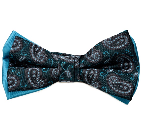 Noeud Papillon Turquoise Cachemire