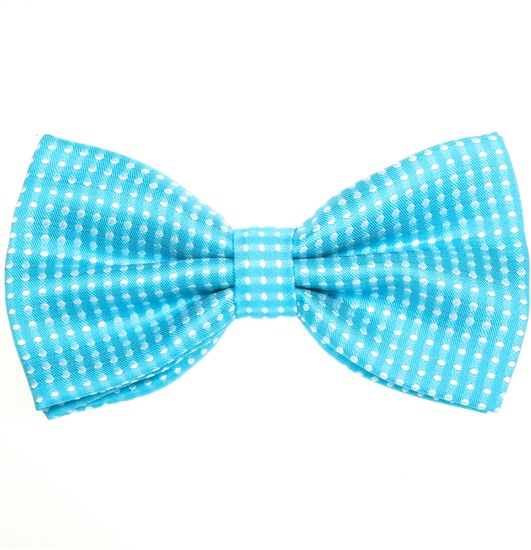 Noeud Papillon Turquoise à Pois Blancs