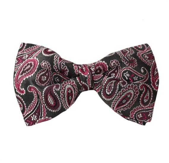 Papillon Vert Motif Paisley Magenta