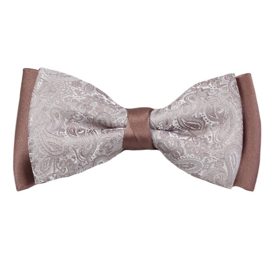 Noeud papillon en cachemire vison blanc