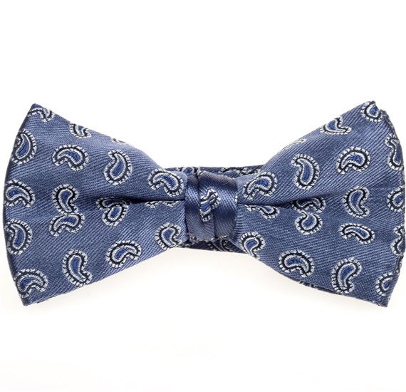 Noeud Papillon et Mouchoir Bleu Cachemire