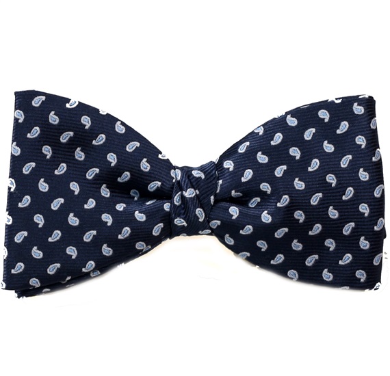 Noeud Papillon et Mouchoir Bleu Marine Cachemire Bleu Ciel