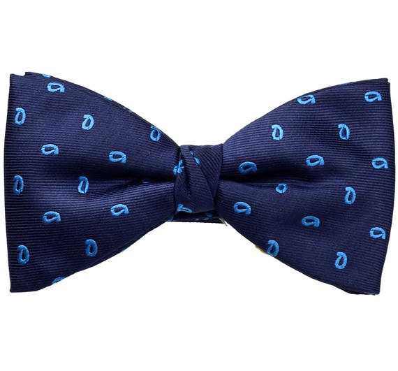 Noeud Papillon et Mouchoir Bleu Marine Cachemire Bleu