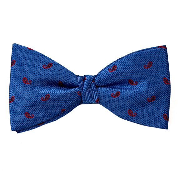 Papillon et Mouchoir Bleu Royal Paisley