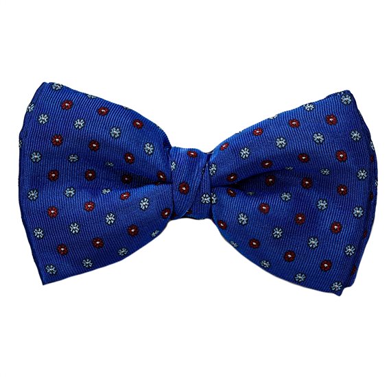Noeud Papillon et Mouchoir Bleu avec Fleurs