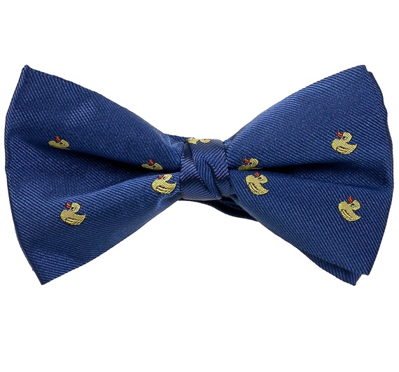 Noeud Papillon et Mouchoir Bleu avec Canards Jaunes