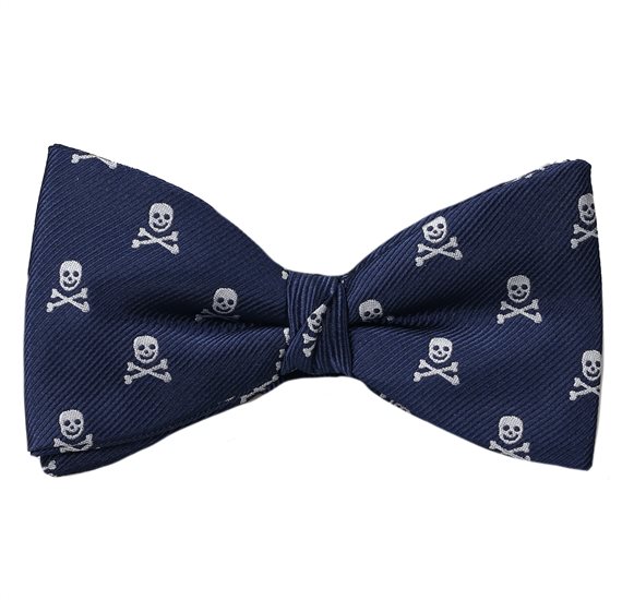Noeud Papillon et Mouchoir Crânes Bleu