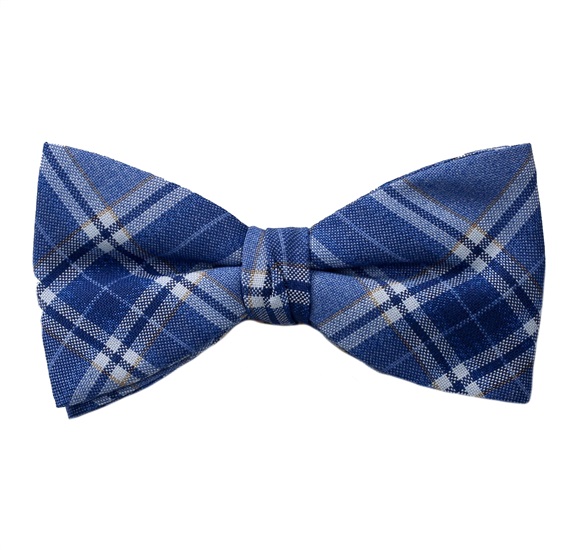 Noeud Papillon et Mouchoir à Carreaux Bleus