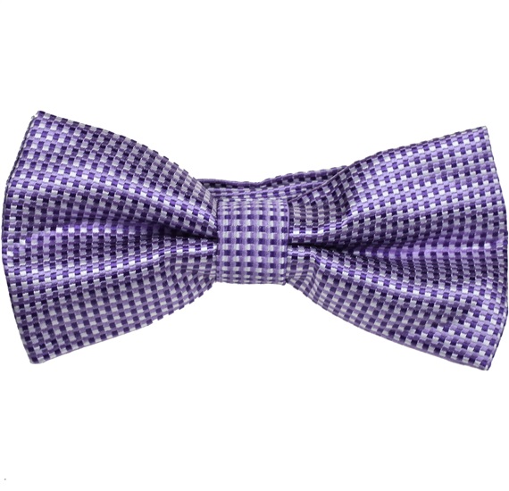 Noeud Papillon et Mouchoir Violet à Carreaux