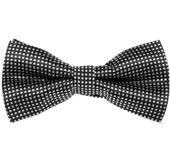 Noeud Papillon et Mouchoir Noir à Carreaux