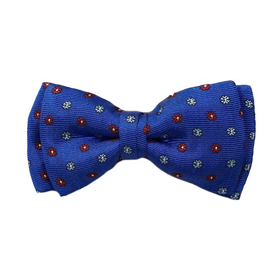 Noeud papillon et Mouchoir Enfant Bleu Ciel Fleurs