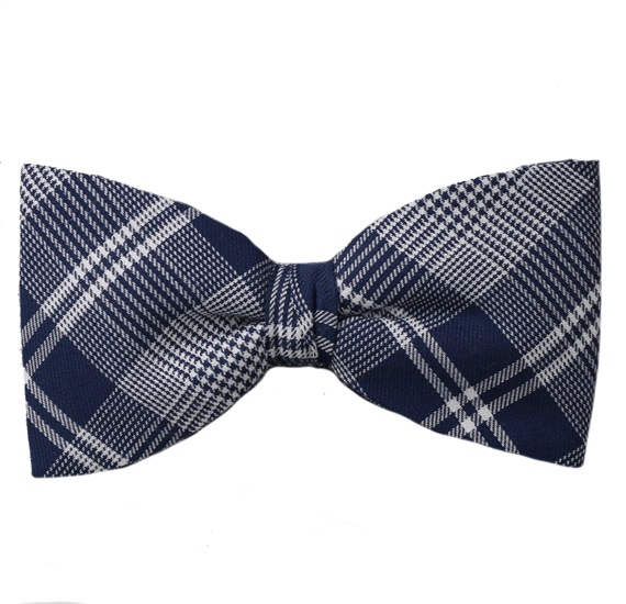 Noeud Papillon et Mouchoir Prince de Galles Bleu Marine