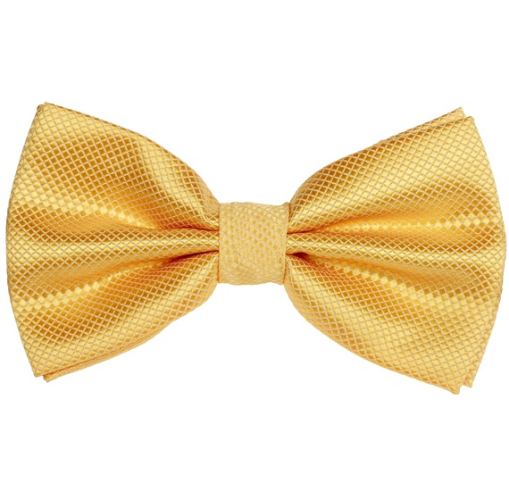 Noeud Papillon et Mouchoir en Satin Jaune