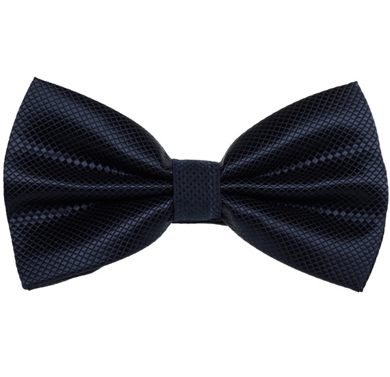 Noeud Papillon et Mouchoir en Satin Bleu Marine