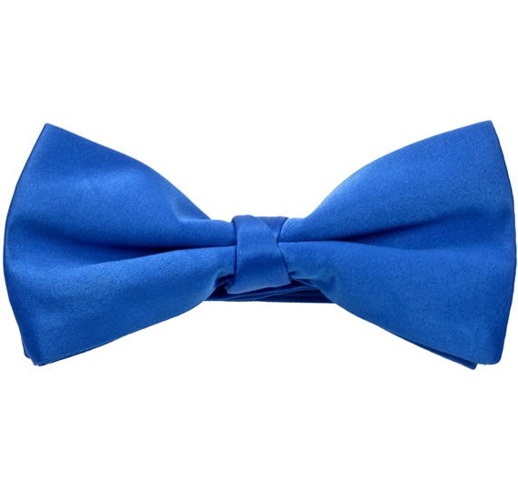 Noeud Papillon et Mouchoir en Satin Bleu Canard