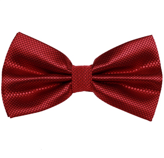 Noeud Papillon et Mouchoir en Satin Grenat