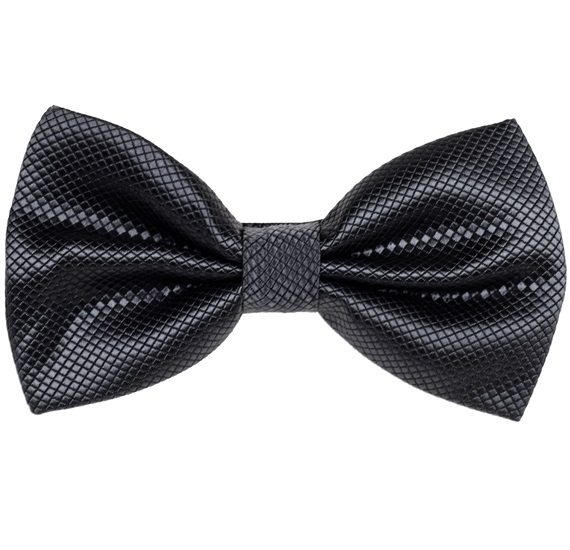 Noeud Papillon et Mouchoir en Satin Gris Foncé