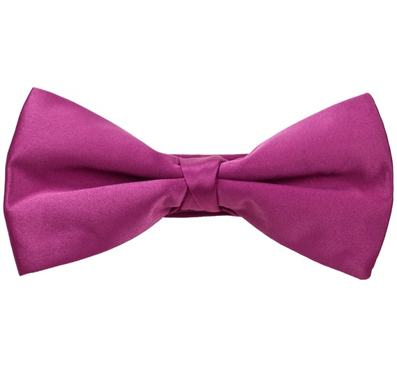 Noeud Papillon et Mouchoir en Satin Magenta