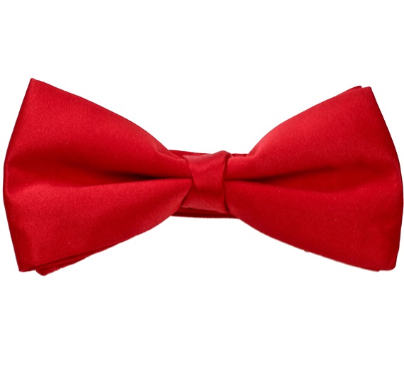 Noeud Papillon et Mouchoir en Satin Rouge