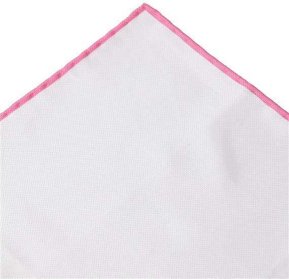 Mouchoir de Poche en Coton Blanc et Rose