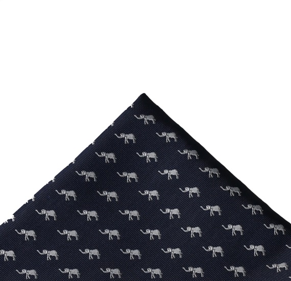 Mouchoir de Poche Bleu avec Éléphants